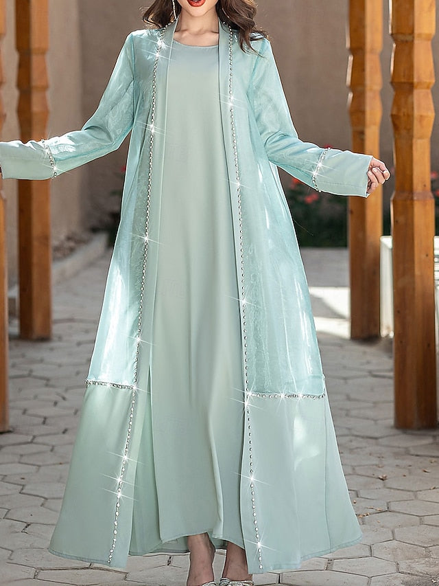 Elegant the of Vintage Mother Crew Bride Neck Dress Floor A-Line