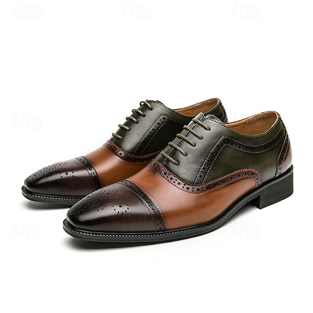 Shoes – Wingtip Black Men's Oxford and Leather Brown Faux