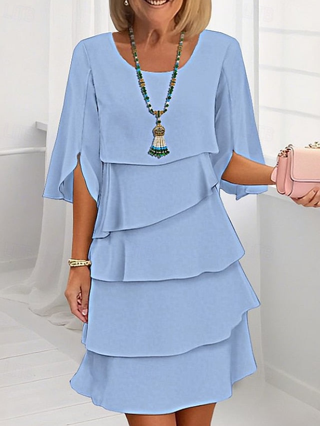 Women's Mini Dress Chiffon Dress Tiered Dress Fashion