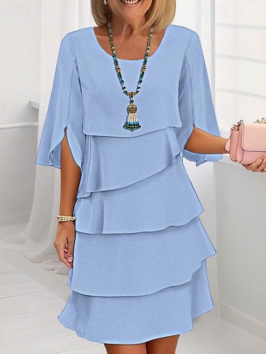 Women's Mini Dress Chiffon Dress Tiered Dress Fashion