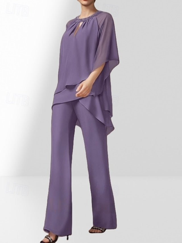 Two the of Wedding Bride Mother Piece Pantsuit Dress Guest