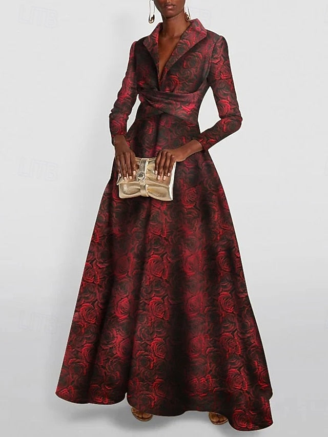 Elegant Mother A-Line Red Evening the Jacquard Bride of Gown