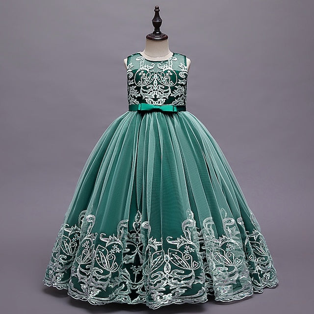 Dress Kids Wedding Girls' Flower Sleeveless Christening