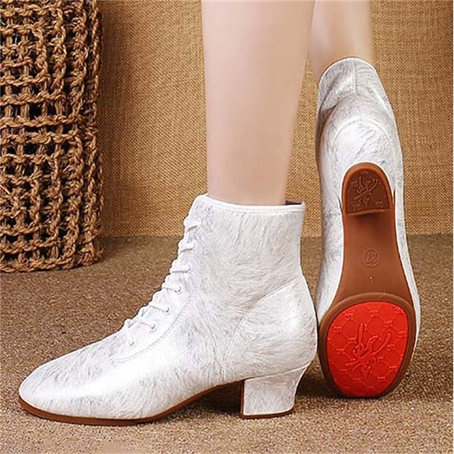Women's with Elegant Shoes Comfortable White Latin Dance