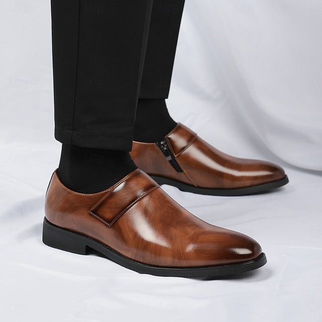 Shoes Slip-On Business Loafers Brown Men's Leather