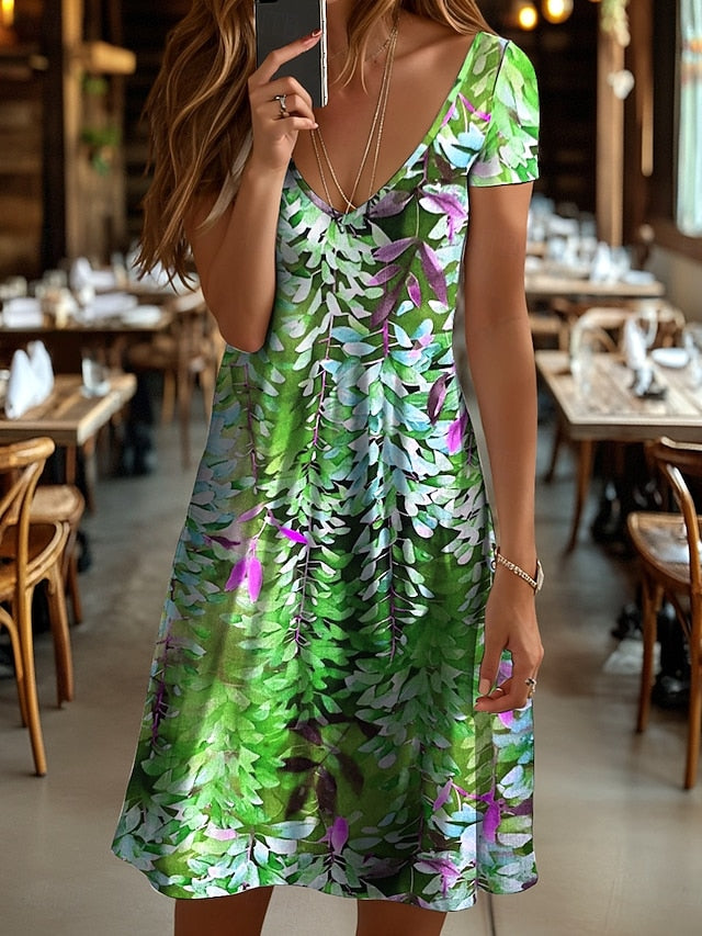 Women's Midi Dress Casual Dress T Shirt Dress Tee Dress