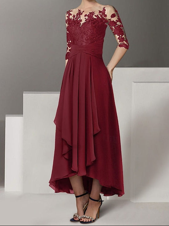 Guest Elegant Dress Cocktail A-Line Dresses Asymmetrical Wedding