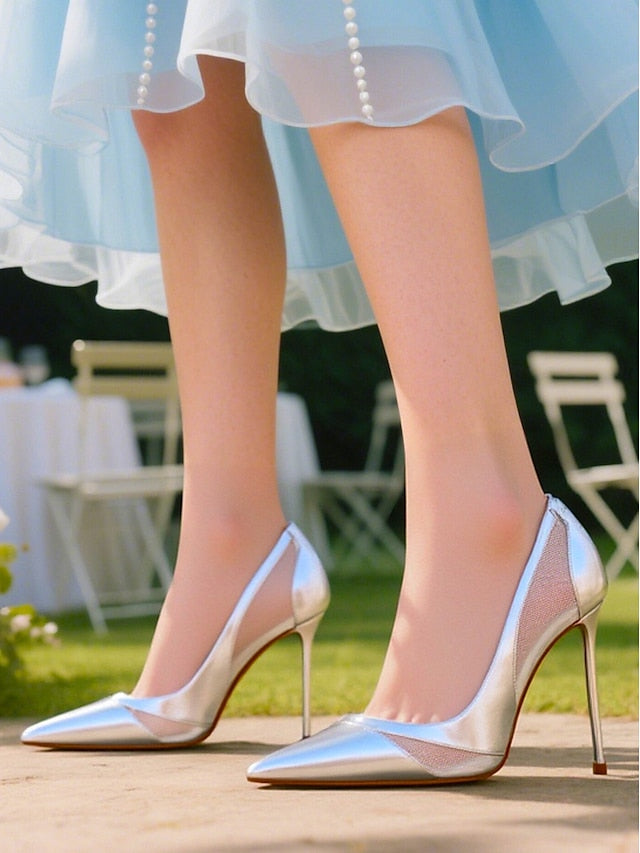 with Pumps Detailing Nude Toe Women's Mesh Pointed Suede