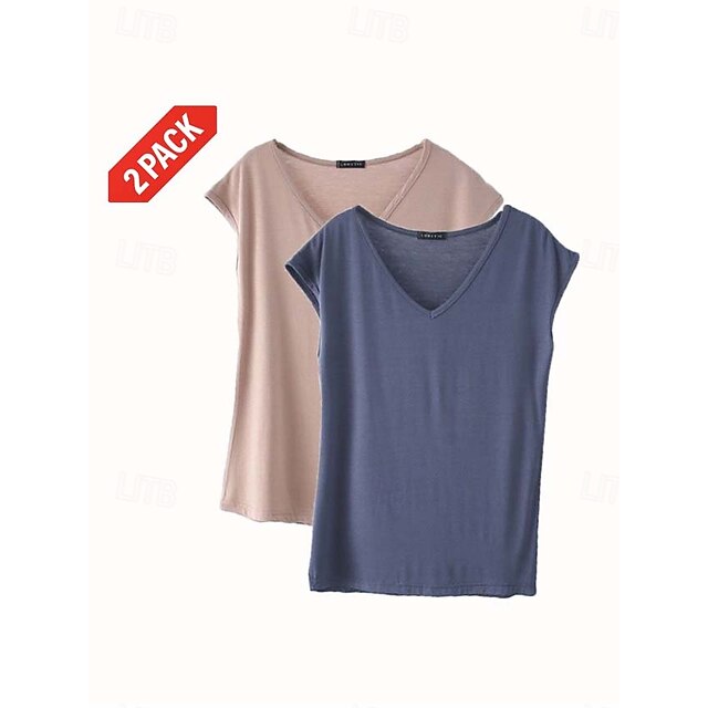 Women's Blouse Solid Color Stylish Casual Short Sleeve V