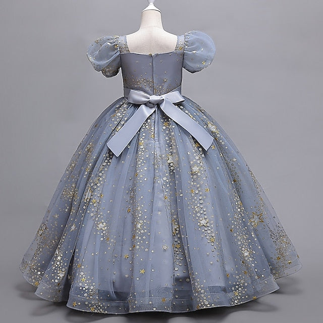 Short Polka Kids Star Girls' Party Dot Dress Flower