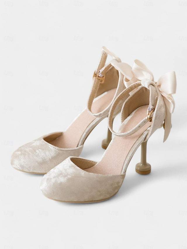 Burgundy Jane and Big Heels Mary with Velvet Women's Bow