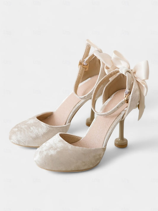 Burgundy Jane and Big Heels Mary with Velvet Women's Bow