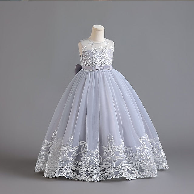 Dress Kids Wedding Girls' Flower Sleeveless Christening