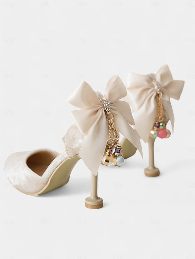 Burgundy Jane and Big Heels Mary with Velvet Women's Bow