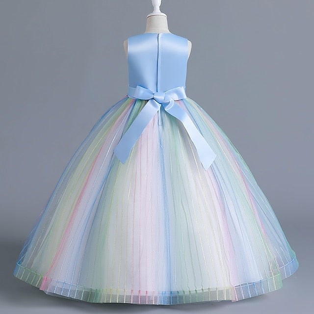 Girls' Floral Sleeveless Kids Party Dress Girl Flower