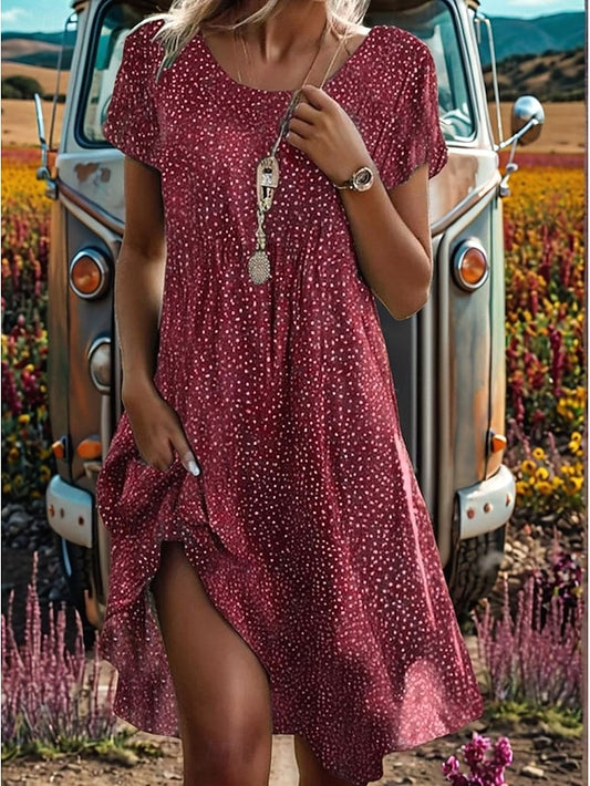 Women's Midi Dress A Line Dress T Shirt Dress Tee Dress