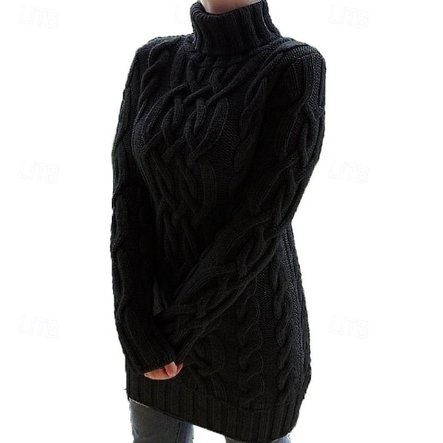 Women's Sweater Pullover Fashion Soft Solid Color Cable