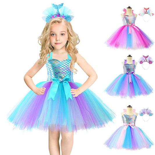 Girl Flower Princess Tail Mermaid Aqua Ariel Little