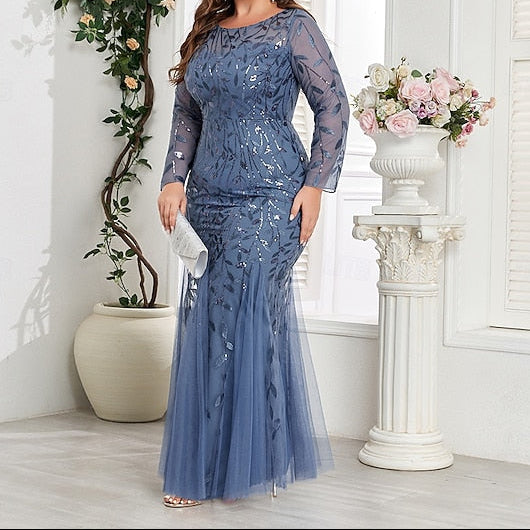 Dress Floor Sparkle / Gown Trumpet Formal Mermaid Evening