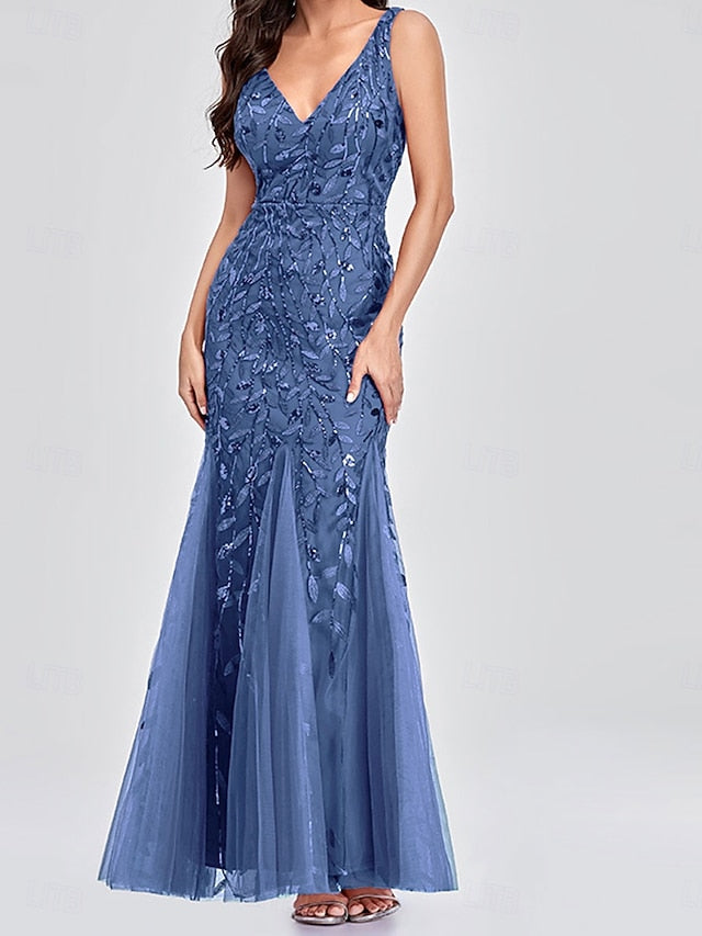 Bride Neck Mother V Floor Dress of Party the Elegant