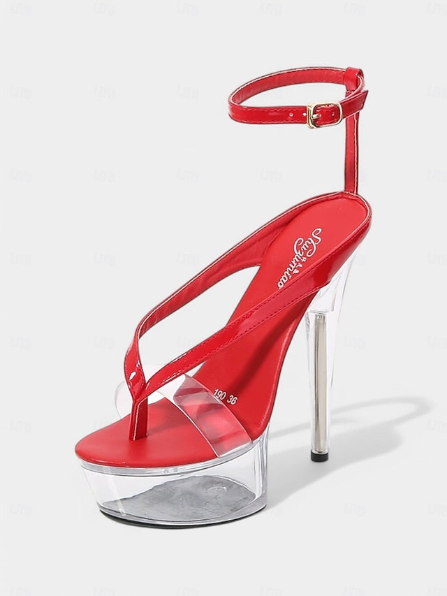 Sexy Sandals Clear – Lavender Heel Nightclub Platform