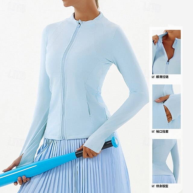 Women's Workout Jacket Yoga Jacket Stretchy Breathable Full
