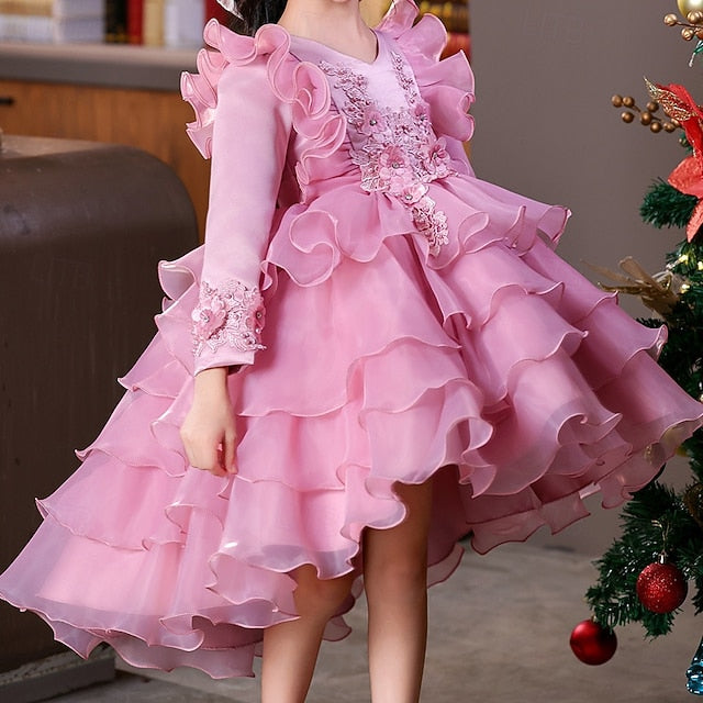 Flower Wedding Kids Dress Sleeve Girls' Special Party Long