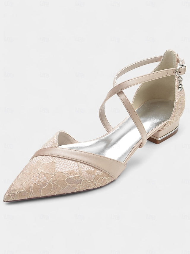 Satin Overlay Shoes Heel Cross-Strap for Blue Lace Low with Navy