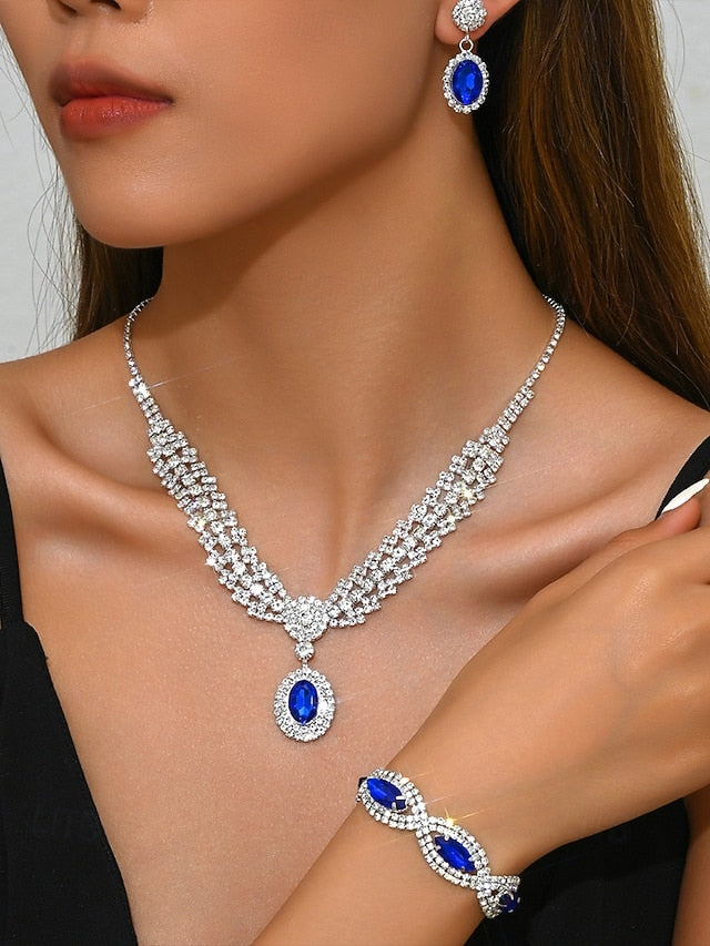 Elegant Crystal Necklace Women Set Green for – Jewelry Luxury