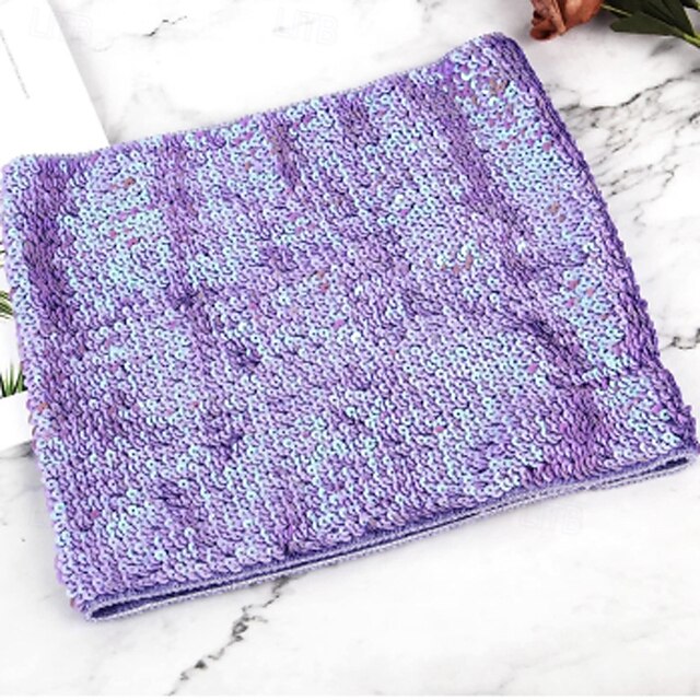 Retro Vintage 1980s Shiny Metallic Tube Top Disco Sequins Solid