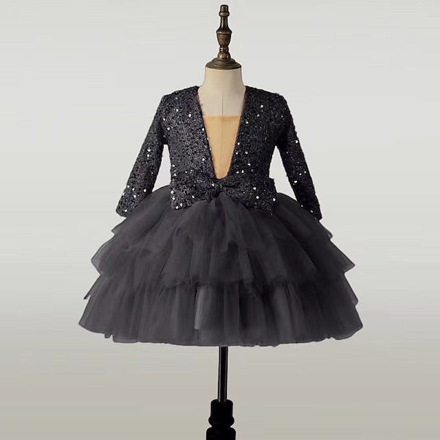 Sequin Kids Performance Girls' Party Dress Sleeve Long