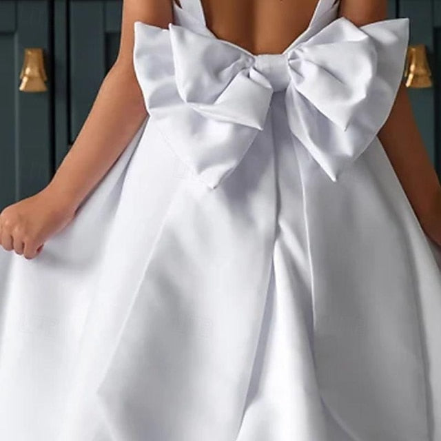 Kids Solid Girl Party Color Dress Flower Girls'