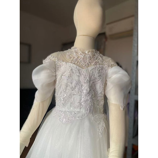 First Girls' Communion Flower Girl Party Dress Kids