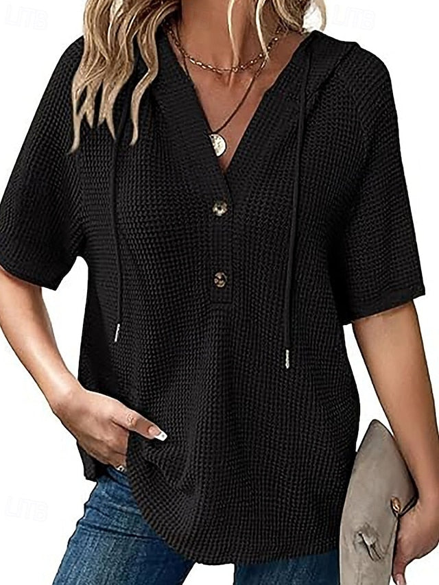 Women's Shirt Blouse Plain Elegant Stylish Classic Short