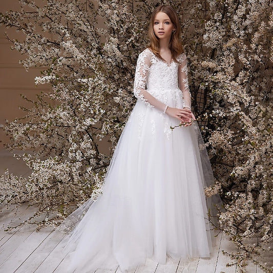 Girl Girls' Flower Formal Dress First Princess