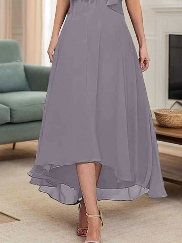 of Simple the Bride Neck Mother A-Line Dress V Elegant