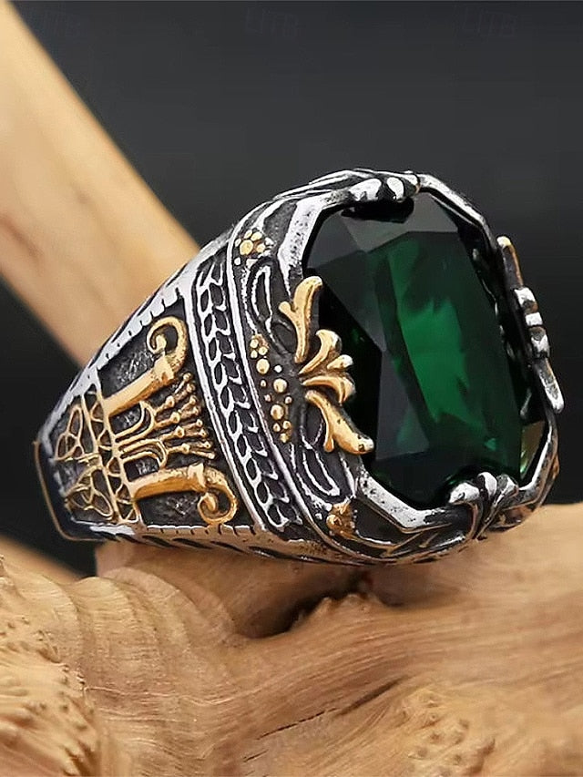 Gemstone Men's Alloy Ring