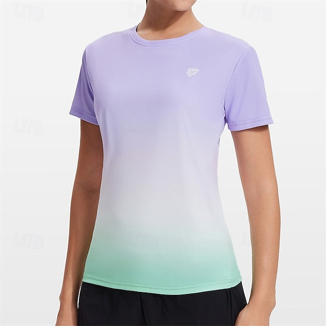 Women's Yoga Top Crew Neck Quick Dry Breathable Short