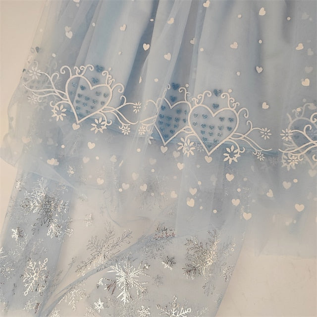 Cosplay Frozen Princess Cloak Dress Girl Elsa Flower