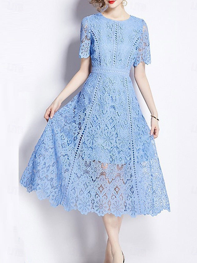 Length Dress Bride of Tea Neck Crew Mother the Elegant