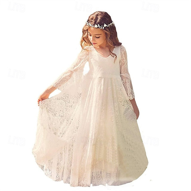 Dress Formal Flower Kid's Girl Lace Girls'