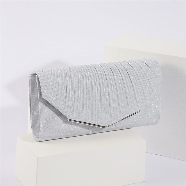 Gold Clutch Glitter Elegant with Bag Evening Women's Metal