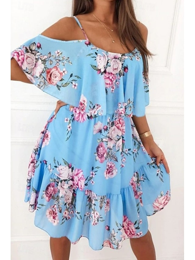 Women's Mini Dress Graduation Dress Floral Dress Print