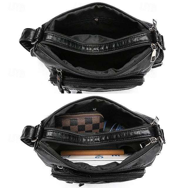 Faux Multiple Quilted with Women's Crossbody Bag Leather