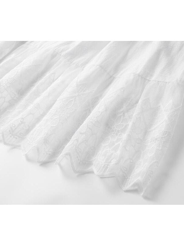 Women's Mini Dress White Dress Lace Dress Casual Dress A