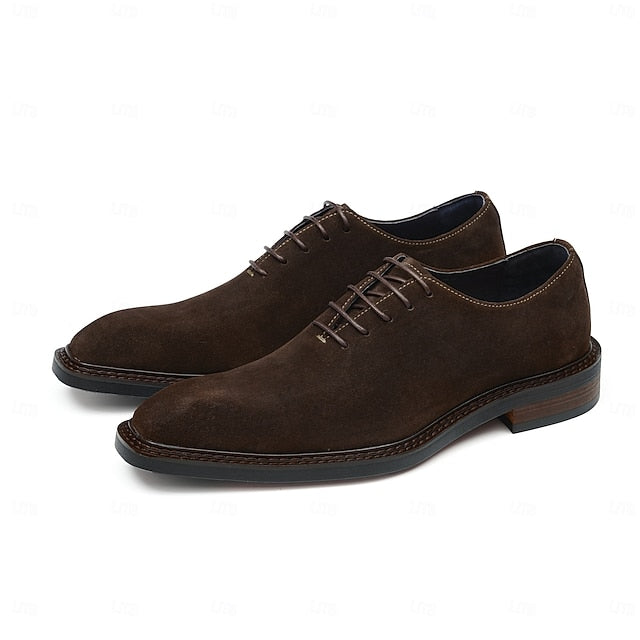Cowhide Suede Oxford - Men's Genuine Leather Shoes