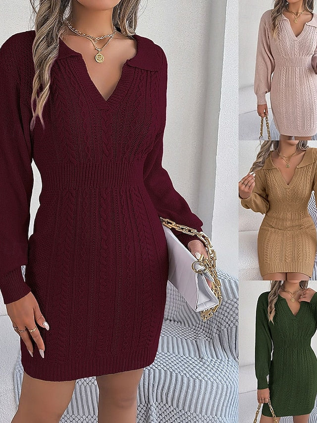 Women's Mini Dress Sweater Dress Elegant Fashion Modern