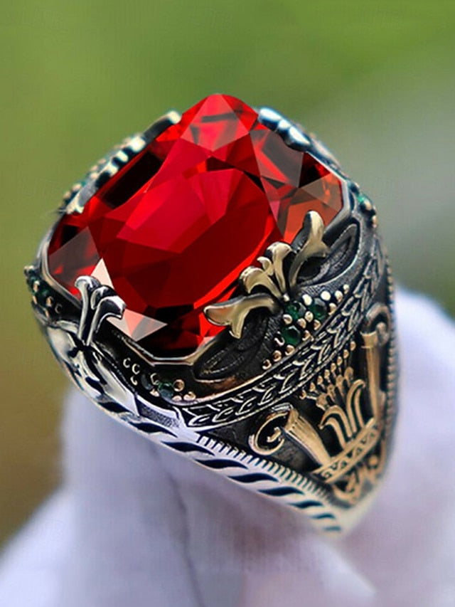 Gemstone Men's Alloy Ring