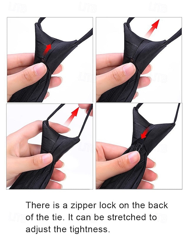 and Zip - Pre-Tied Classic Stripes Men's Ties Narrow