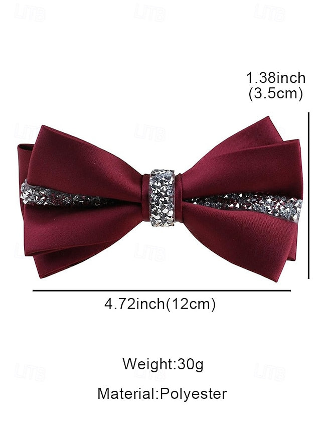 with Satin Bow Embellishment Burgundy Crystal – Elegant Tie